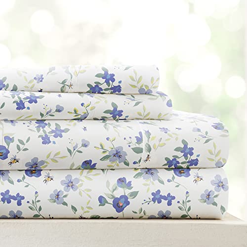 "Linen Market 3 Piece Twin Bedding Sheet Set (Light Blue Floral) - Sleep Better Than Ever with These Ultra-Soft & Cooling Bed Sheets for Your Twin Size Bed - Deep Pocket Fits 16"" Mattress"