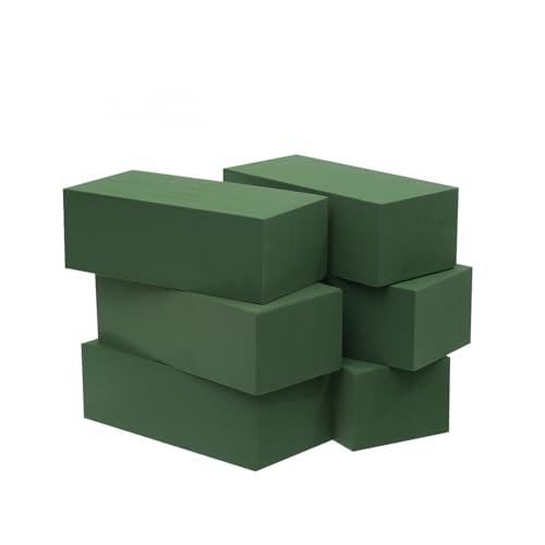 LUOWAN Crafare 6pc Wet Fresh Floral Foam Blocks Green Florist Foam Bricks for Spring Fresh Flower Arrangement and Crafts Supply 8.9(L) X 3.9(W) X 3(H)