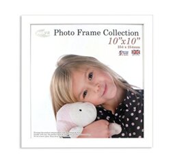 INOV8 British Made Real Wood Picture/Photo Frame 10x10 Inch(25x25cm) - Auckland 20mm Pine White