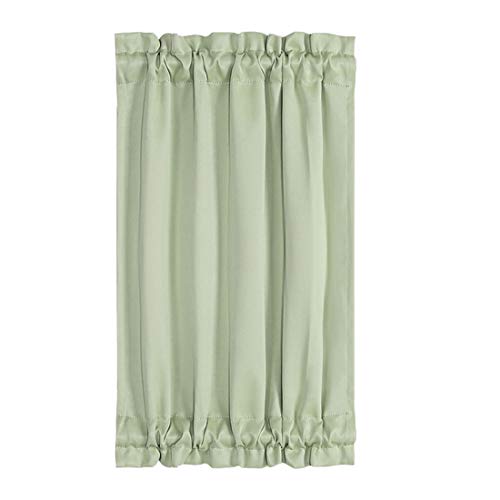 PiccoCasa Blackout French Door Curtain Panel - Blackout Door Curtain 25x40 Inches Solid Drapery with Tiebacks - 1 Panel, Light Green