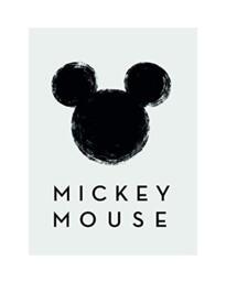 Komar Disney Wall Picture Mickey Mouse Silhouette - Children's Room Decoration - Size 40 x 50 cm (Width x Height) - Without Frame - WB044-40 x 50 cm