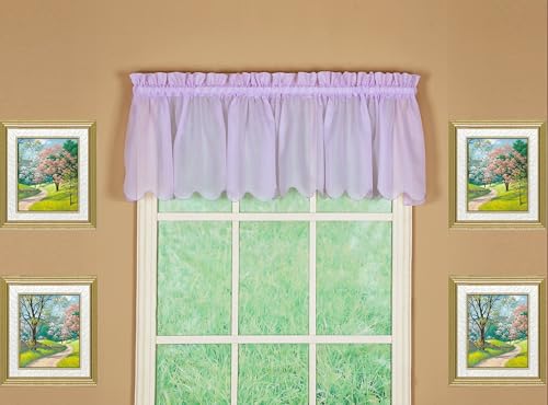 "Today's Curtain Emelia Original Voile Valance 14"", Lilac, 60"" W x 14"" L"