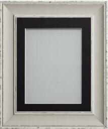 Frame Company Brooke Moonstone Grey Photo Frame, Black Mount, A3 for A4 (11.75x8.25 inch, fitted with perspex)