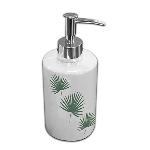Douceur d'Int??rieur 1801066 Soap Dispenser (0) 7 x 17.5 cm Ceramic Printed Jungly, 90% ARGILE 4% GLACURE 6% ABS, (0) 7 x 17.5 cm