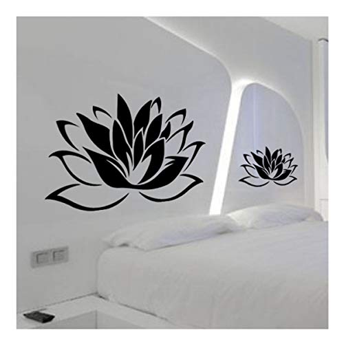 Ambiance-Live Wall Sticker Lotus Flower 40 x 29 cm Black