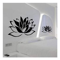 Ambiance-Live Wall Sticker Lotus Flower 40 x 29 cm Black