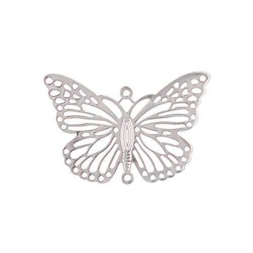 longsheng 10pcs Silver Butterfly Hanging Suncatcher DIY Metal Parts Hand-Crafts Pendant Ornament Drop