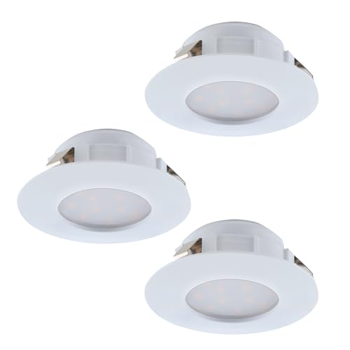 EGLO recessed spotlight Pineda, Dimmable Ceiling Spot, White Plastic