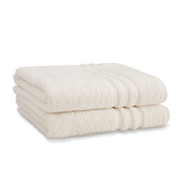 Catherine Lansfield Zero Twist Cotton 90x140cm Bath Sheet Pair Cream