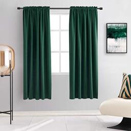 DONREN Emerald Green Blackout Thermal Insulating Window Curtain Drapes for Living Room with Rod Pocket (42 W X 72 L,2 Panels)