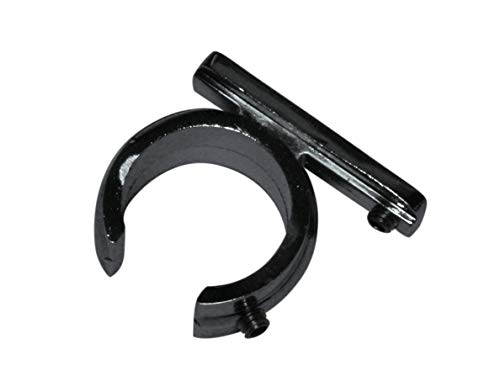 Gardinia Chicago Series Ring Adaptor for Universal Curtain Rods Diameter 20 mm Metal Black Pack of 2