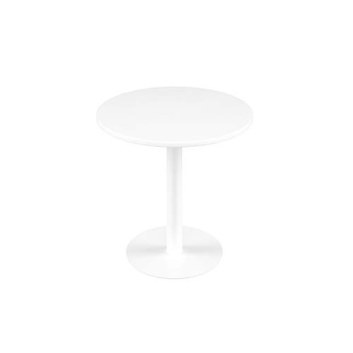 Office Hippo Circular Office Table, Sturdy & Robust Mid-Height Table Desk, Circular Work Table For Home Office, Versatile Desk Table For Canteen, Reception Area, 5 Year Guarantee - White / White