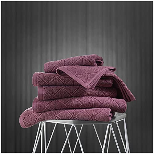 GC GAVENO CAVAILIA Luxury Egyptian Cotton 2 Pack Super Soft 600 GSM Geo Triangle Absorbent Bath Towel, Rose, 70x120 Cm