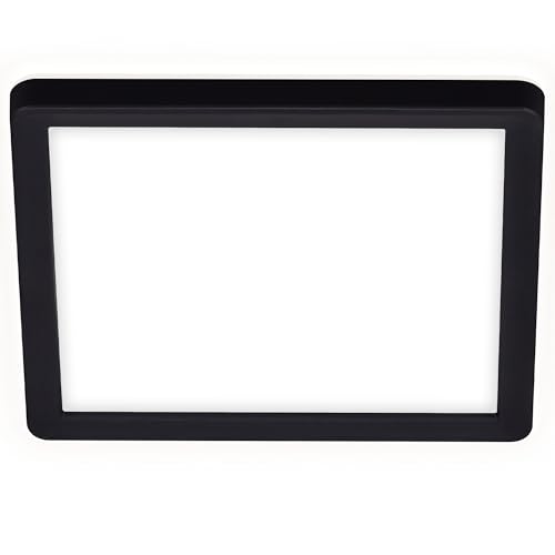BRILONER Leuchten 7153-415 LED Panel Ceiling Light with Backlight Effect 12 Watt 1400 Lumen 4000 Kelvin White/Black Square 19 x 19 cm