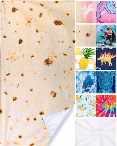 LIVILAN Funny Mexican Taco Burrito Beach Towel, Oversized Microfiber Quick Dry Sand Free Towel, Lightweight and Soft Pool Swim Shower Towel, Burrito Gifts for Women Men Kids,30???X60???