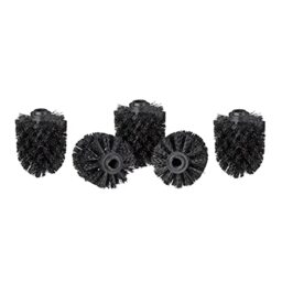 Relaxdays Toilet brush head set of 5, loose toilet brushes with thread 12 mm, replacement brush head diameter 8 cm, black, 8 x 8 x 9 cm