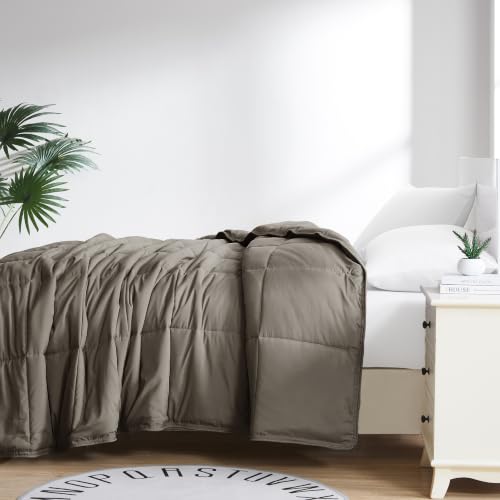 Southshore Fine Living, Inc. King Size Down Alternative Comforter, Oversized Cal King Comforter Only, Hotel Bedding, All Season Comforters, Wrinkle Free Bedding, Duvet Insert, Dark Taupe Comforters