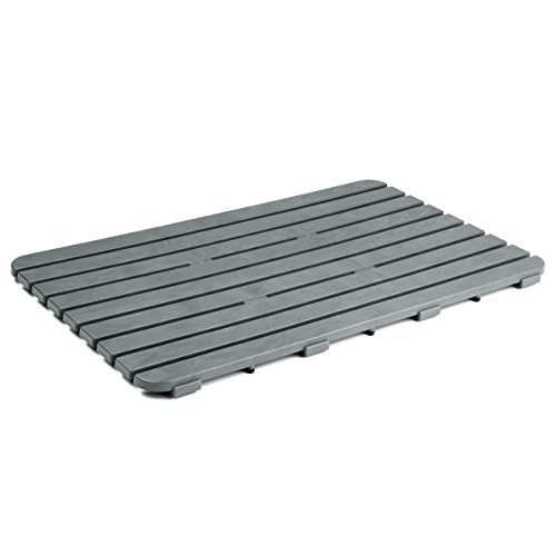 TATAY Rectangular shower floor in resistant plastic, wood effect finish, with anti-UV, anti-slip protection, with rubber studs at the base.