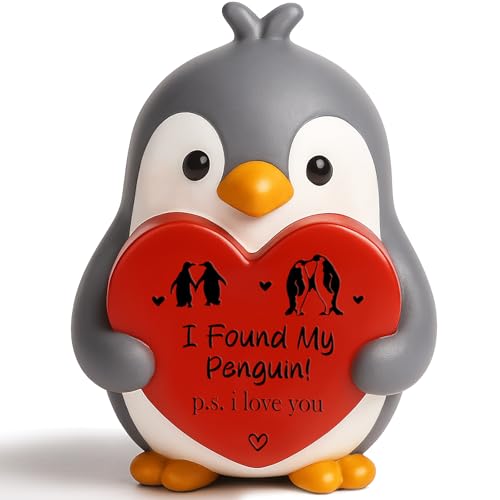 Romantic Valentines Day Anniversary Wedding Gifts for Women Men Christmas Birthday I Love You Gifts for Him Her Boyfriend Girlfriend Husband Wife Couple Cute Penguin Figurine for Stocking Stuffers