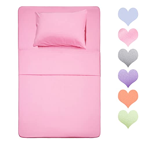 400 Thread Count Cotton Twin Sheet Set (Purple Color) 4PC - 100% Long Staple Cotton Soft Cotton Sheet Set Deep Pocket Upto 17 inch Twin Pink