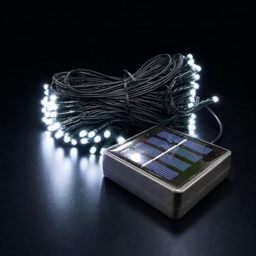 Status Adelaide 200 LED Solar String Lights, 18m Cable with Ground Stake Panel, Two-Mode White Garden Fairy Chain, Rechargeable Battery Included (ADELAIDE200SW8)