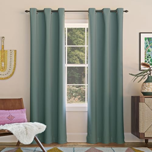 "Sun Zero Easton Energy Saving Blackout Grommet Curtain Panel, 40"" x 54"", Mineral"