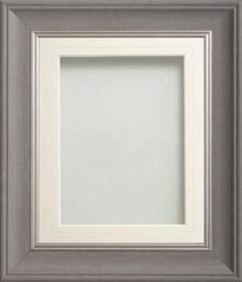 Frame Company Drummond Gunmetal Grey Photo Frame, White V-Groove Mount, 16x12 for 12x8 inch, fitted with perspex