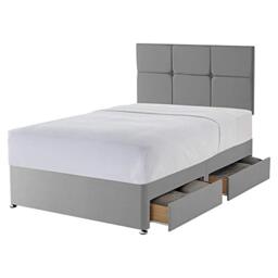 Silentnight 4 Drawer Storage Divan - Castello Headboard - Slate Grey - King