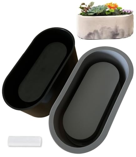 Osilifen Bigger Oval Silicone Planter Mold, Oval Shape 7 x 3.3 Inch (L x H), Silicone Model for Concrete Flower Pots, DIY Succulent Plant Concrete Model, Concrete Pot Mold