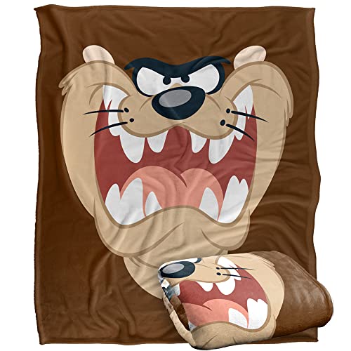LOONEY TUNES Blanket, 152 x 127 cm, Taz Face Silky Touch Super Soft Throw