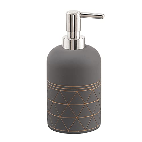 Gedy Calipso Soap Dispenser, Cement, Grey, 8.2 x 8.2 x 17.6