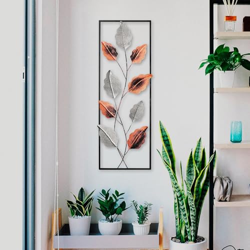 Handmade Decorative Metal Wall Accessory, 32 x 90 cm, 100% Metal (1.5 mm), Unique Hand-Painted Design, Perfect for Home Decor and Personal Touch