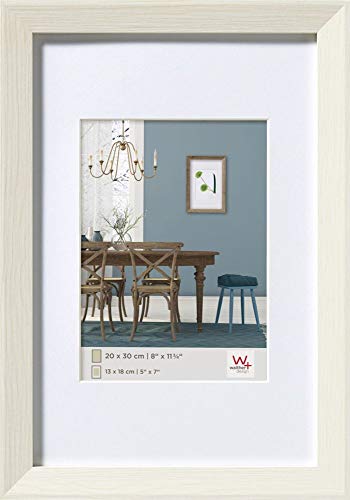 walther design Picture Frame White 10 x 15 cm with PassepArtout, Fiorito Wooden Frame EF015W