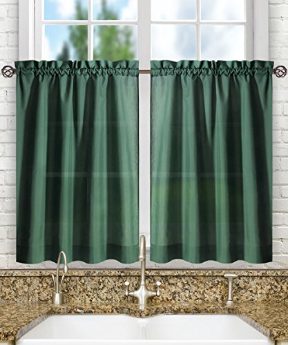 "Ellis Curtain Stacey Tailored Tier Pair Curtains, 56"" x 45"", Harvest"