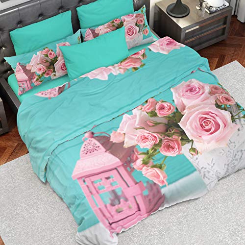 PETTI Artigiani Italiani Duvet Cover, Bedding Set, Satin, 100% Made in Italy, Shabby Rose, Double (200x200 cm)