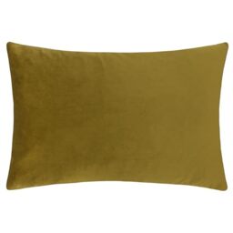 furn. Contra Polyester Filled Cushion – Luxuriously Soft Velvet Pillow With Plain Reverse (Olive – 40x60cm)