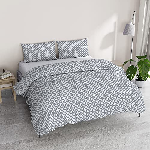 Athena Rita Duvet Cover Set, Made in Italy, Grey
