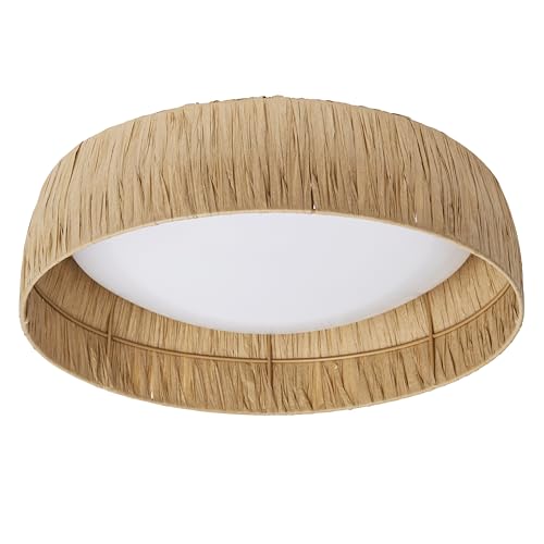 OSRAM Decor Decorative Ceiling Light with Bamboo Shade, 400mm, 18W, 750lm, 3000K, 830 Warm White, IP20, Brown, LED Non-Replaceable