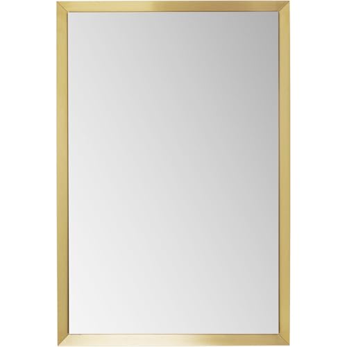 KARE Design Wall Mirror Arezzo, Brass, Rectangular, Steel, Glass Mirrored, Modern, Room Decor, Home Decor for Living Room, Bedroom, Hallway, Office, 80x120x7 cm (H/W/D), Gold