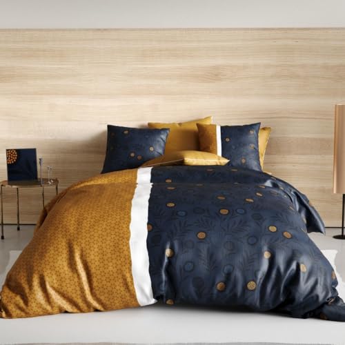 Duvet Cover 240 x 220 cm Belle Gold + 2 Pillowcases Cotton 57 Thread Count