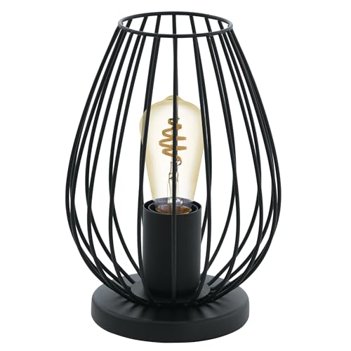 Eglo Newtown 1-Flame Vintage Table lamp, Black Steel