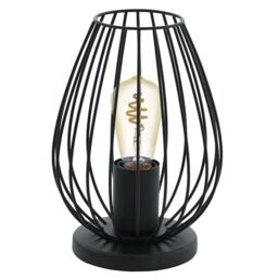 Eglo Newtown 1-Flame Vintage Table lamp, Black Steel