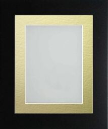 Frame Company Watson Matte Black Picture Photo Frame fitted with Perspex, A1 with Gold Mount for image size A2