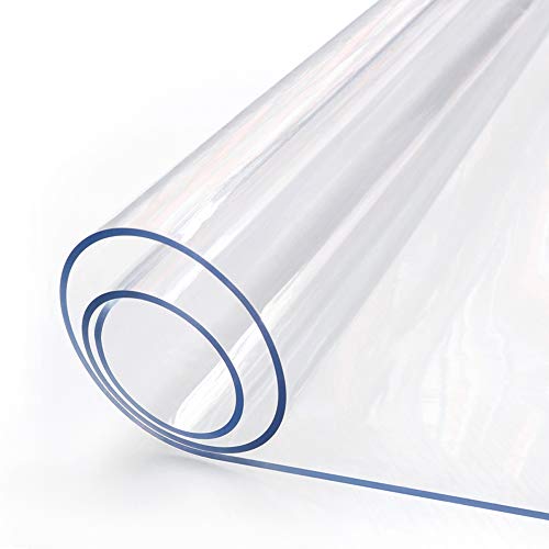 16 X 60 Inch 5ft Clear Plastic Dining Table Protector Tablecloth Desk Pad Mat Wooden Furniture Coffee Glass End Side Bar Table Top Cloth Protection Countertop Cover Waterproof Rectangular PVC Vinyl