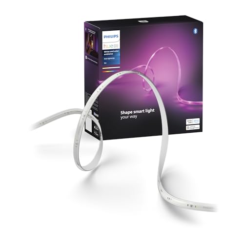 Philips Hue Indoor 5-Meter Smart LED Solo Lightstrip Base Kit (Pack of 1), LED Lights Controlled with Hue App, Smart Lighting Works with Alexa, Google Assistant and Apple HomeKit, Plug Type G