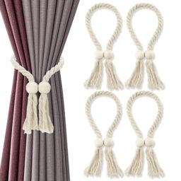 AiQInu Pack of 4 magnetic curtain tiebacks, curtain holders, curtain holders, curtain holders, for home decoration, home office