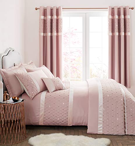 Catherine Lansfield Sequin Cluster Super King Duvet Set Blush