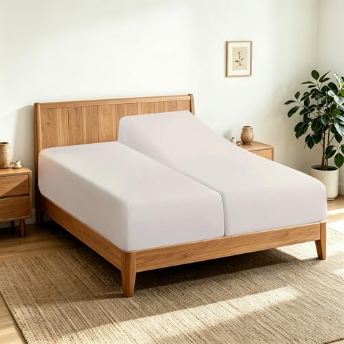 "2 Pack Twin XL Fitted Sheets Only, 100% Egyptian Cotton, Light Beige - 600 Thread Count Sateen, Ultra Soft 16"" Deep Pocket Bottom Sheet, Breathable Comfy, Hotel Quality, Snug-Fit, Durable"