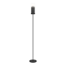 Eglo Toothill Floor lamp, Smoked Glass, Metal and Glass Black Finish