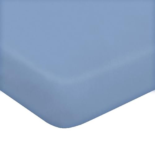 Homemania Corners One Single, Solid Colour-Fitted Sheet for Bed-Light Cotton, 90 x 200 cm, Bright blue
